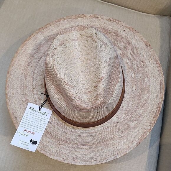 Leah California Straw Fedora Hat Brown Leather Hatband - Picture 5 of 12